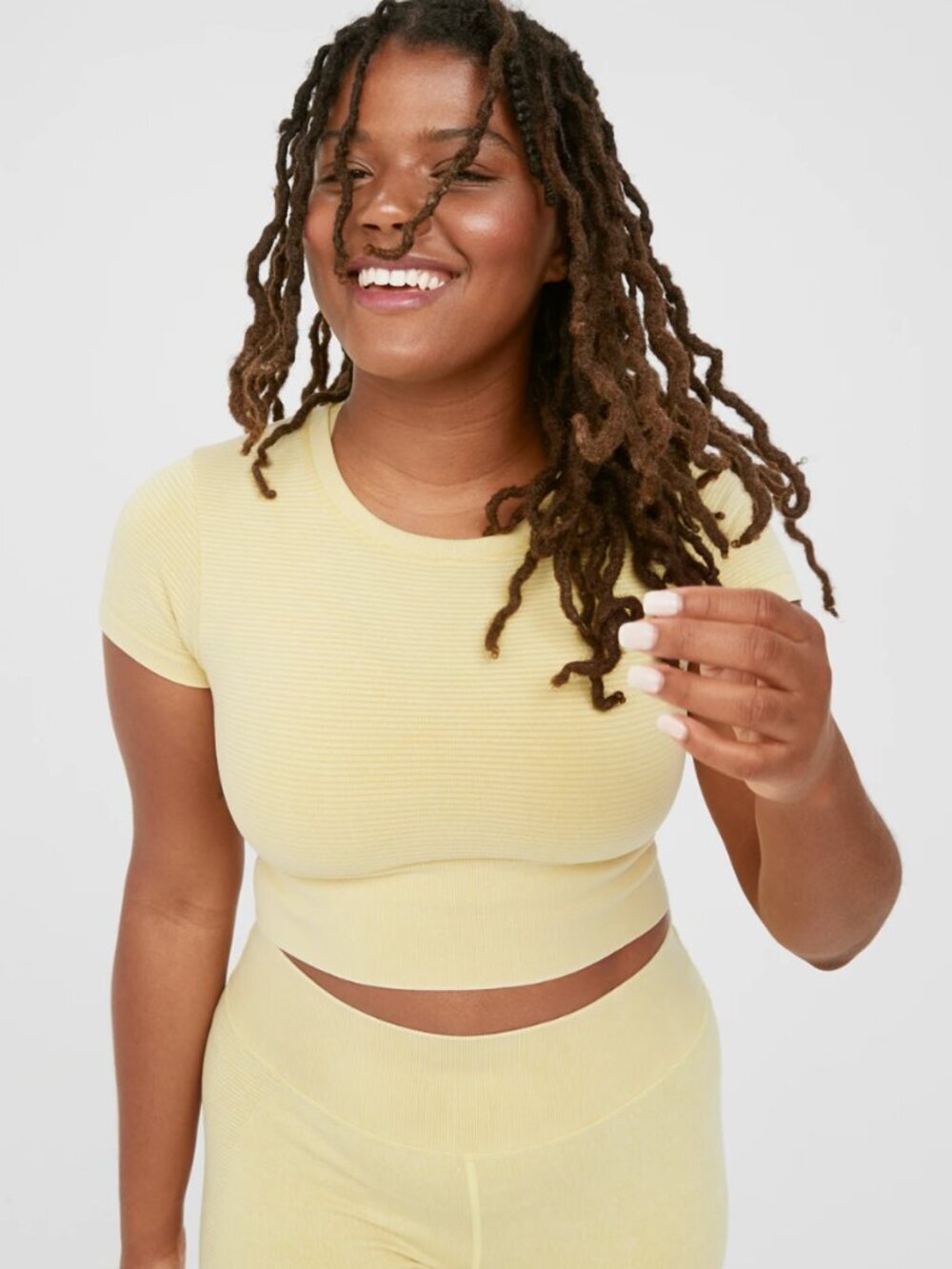{OFFLINE By Aerie} Textured Seamless Cropped T-Shirt | Batalia Green - S/P